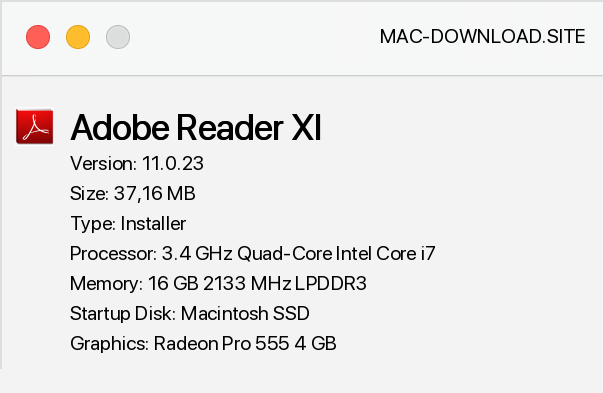 latest adobe reader for mac 11.0